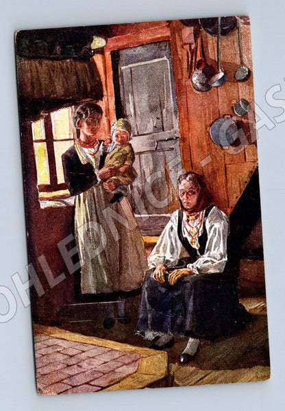 Pohlednice Jugoslávie venkovský dům kroje (M6671)