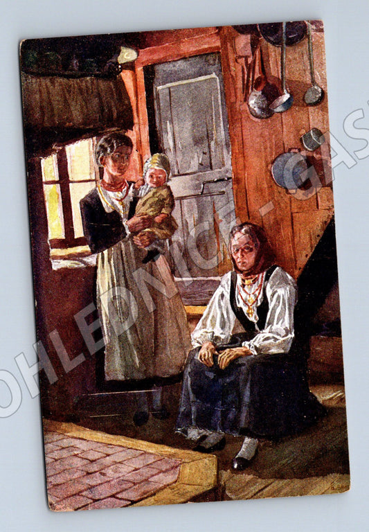 Pohlednice Jugoslávie venkovský dům kroje (M6671)