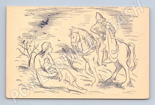 Pohlednice K. Janíček Soucit jezdec a žena (M6676)