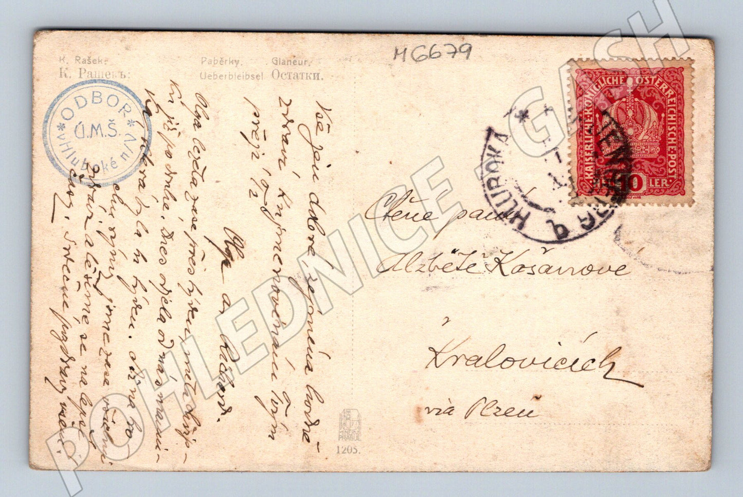 Pohlednice polní krajina Rakousko-Uhersko (M6679)