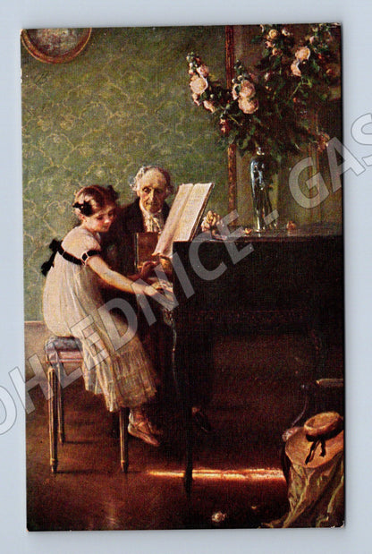 Postcard Clavichord Lessons Muenier (M6683)