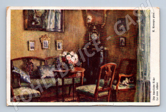 Pohlednice kočka v interiéru zaslaná (M6689)