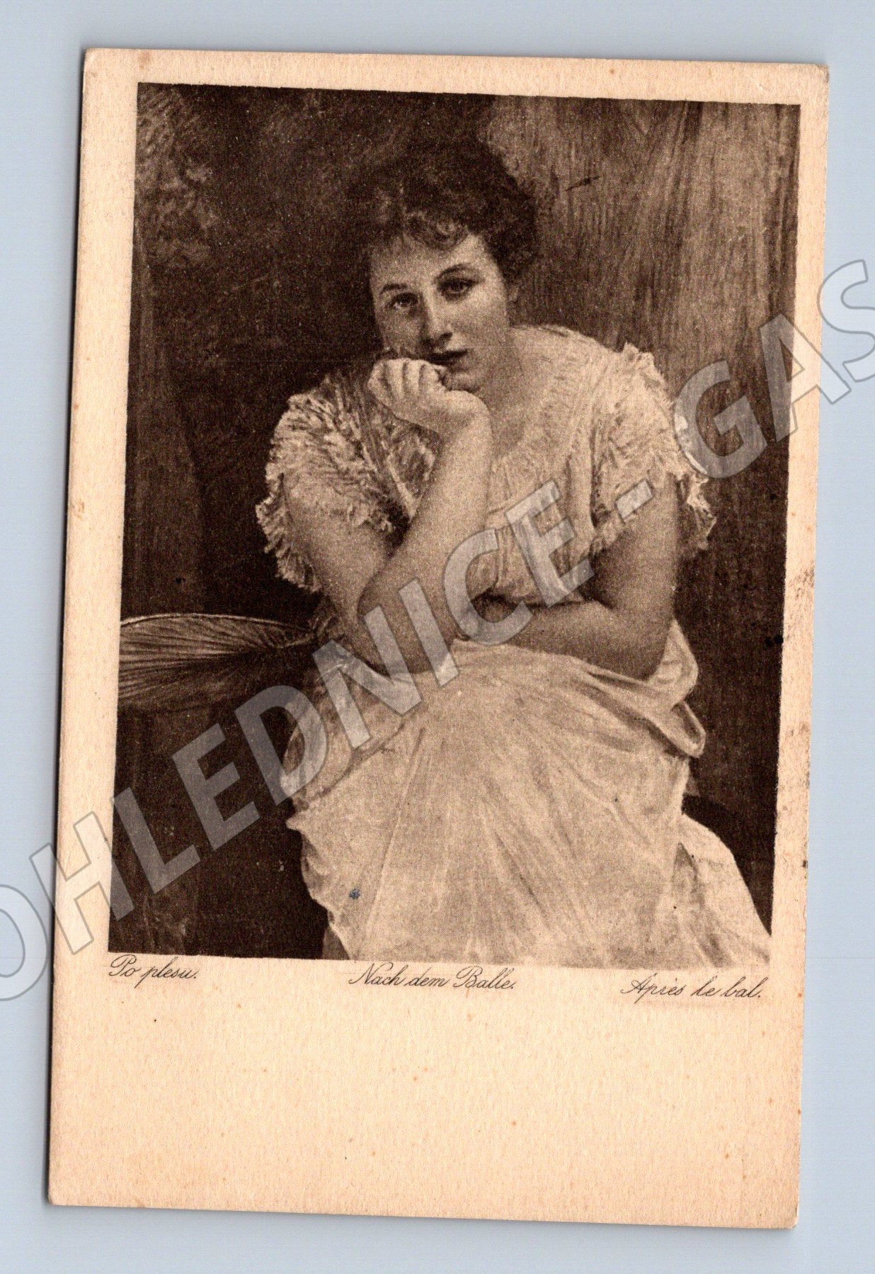 Pohlednice V. Bukovac žena v bílém (M6694)