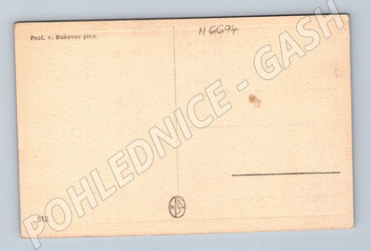 Pohlednice V. Bukovac žena v bílém (M6694)