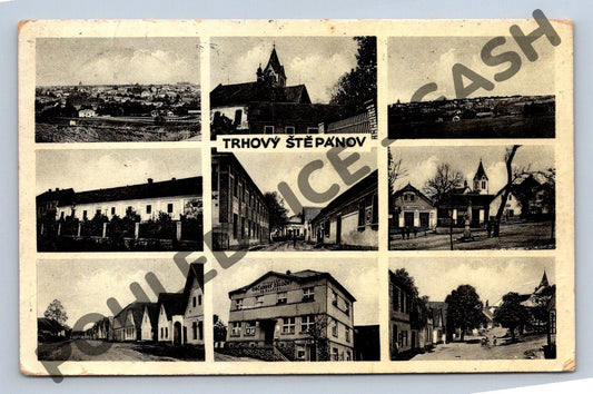 Pohlednice Trhový Štěpánov koláž foto ČSR 1937 (M670)