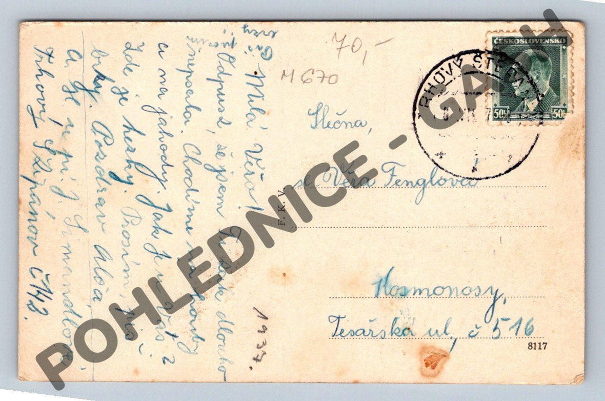 Pohlednice Trhový Štěpánov koláž foto ČSR 1937 (M670)