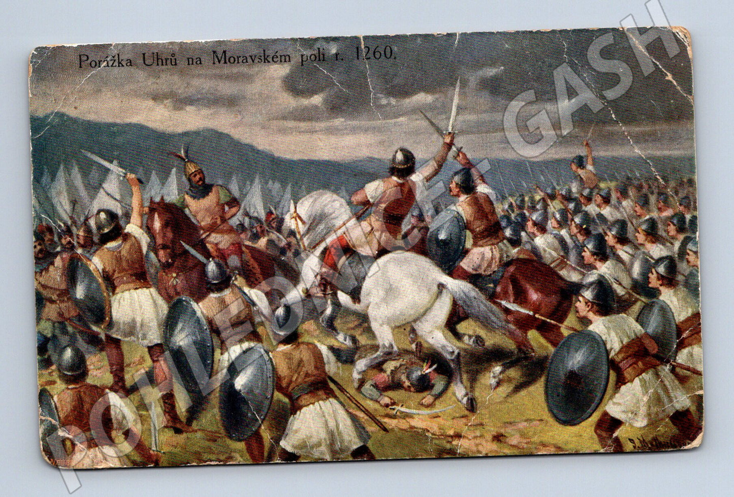 Pohlednice Porážka Uhrů 1260 historie (M6701)