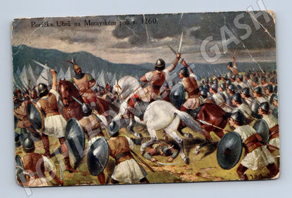 Pohlednice Porážka Uhrů 1260 historie (M6701)