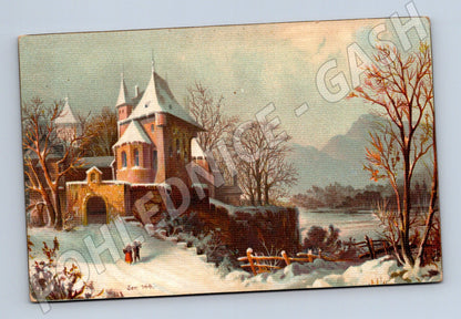 Pohlednice zimní motiv hrad či zámek (M6710)