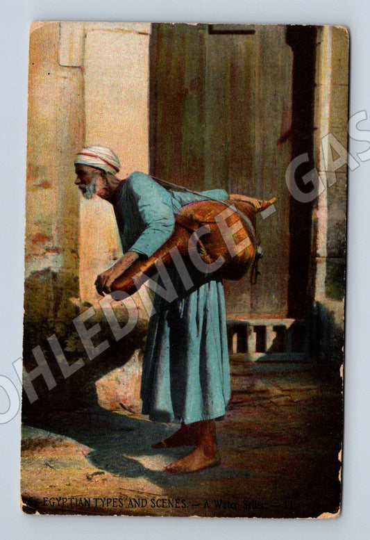 Pohlednice Egypt prodavač vody etno (M6717)