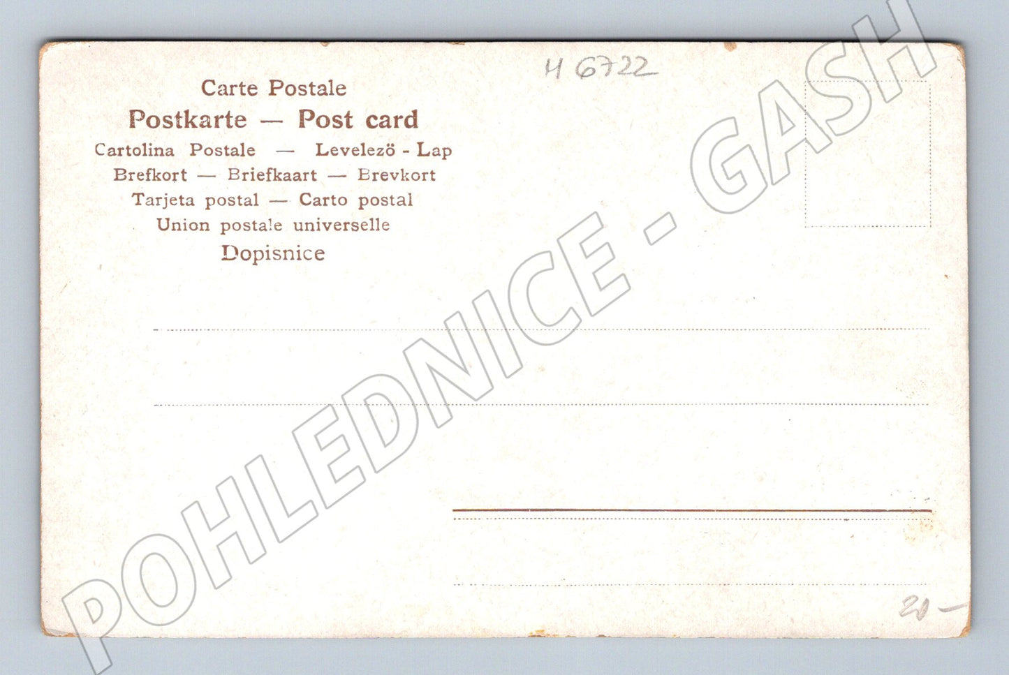 Postcard statue and castle park color (M6722)