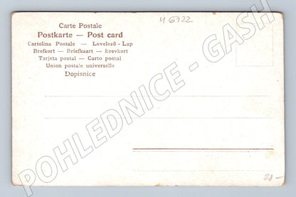 Postcard statue and castle park color (M6722)