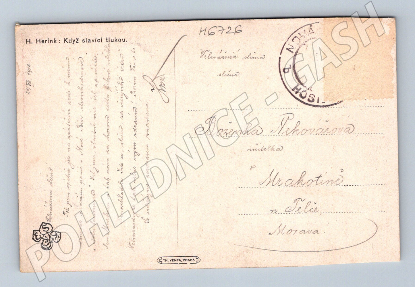 Pohlednice H. Herink Když slavíci tlukou (M6726)