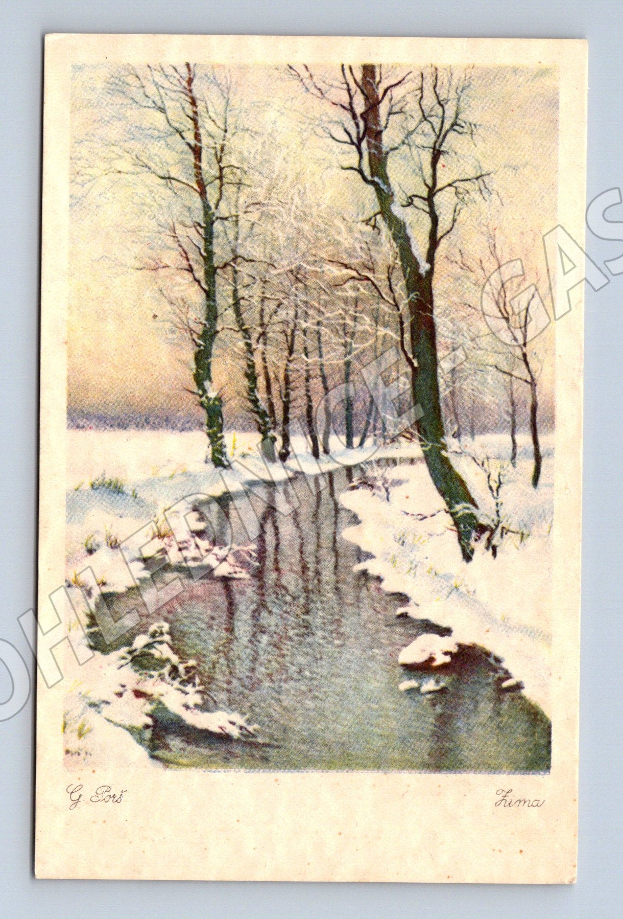 Pohlednice zimní krajina malý formát (M6728)