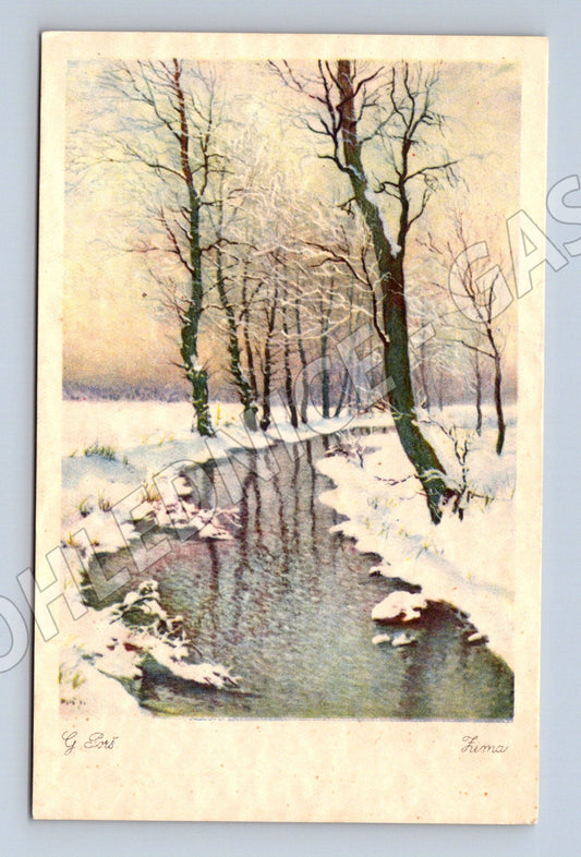 Pohlednice zimní krajina malý formát (M6728)