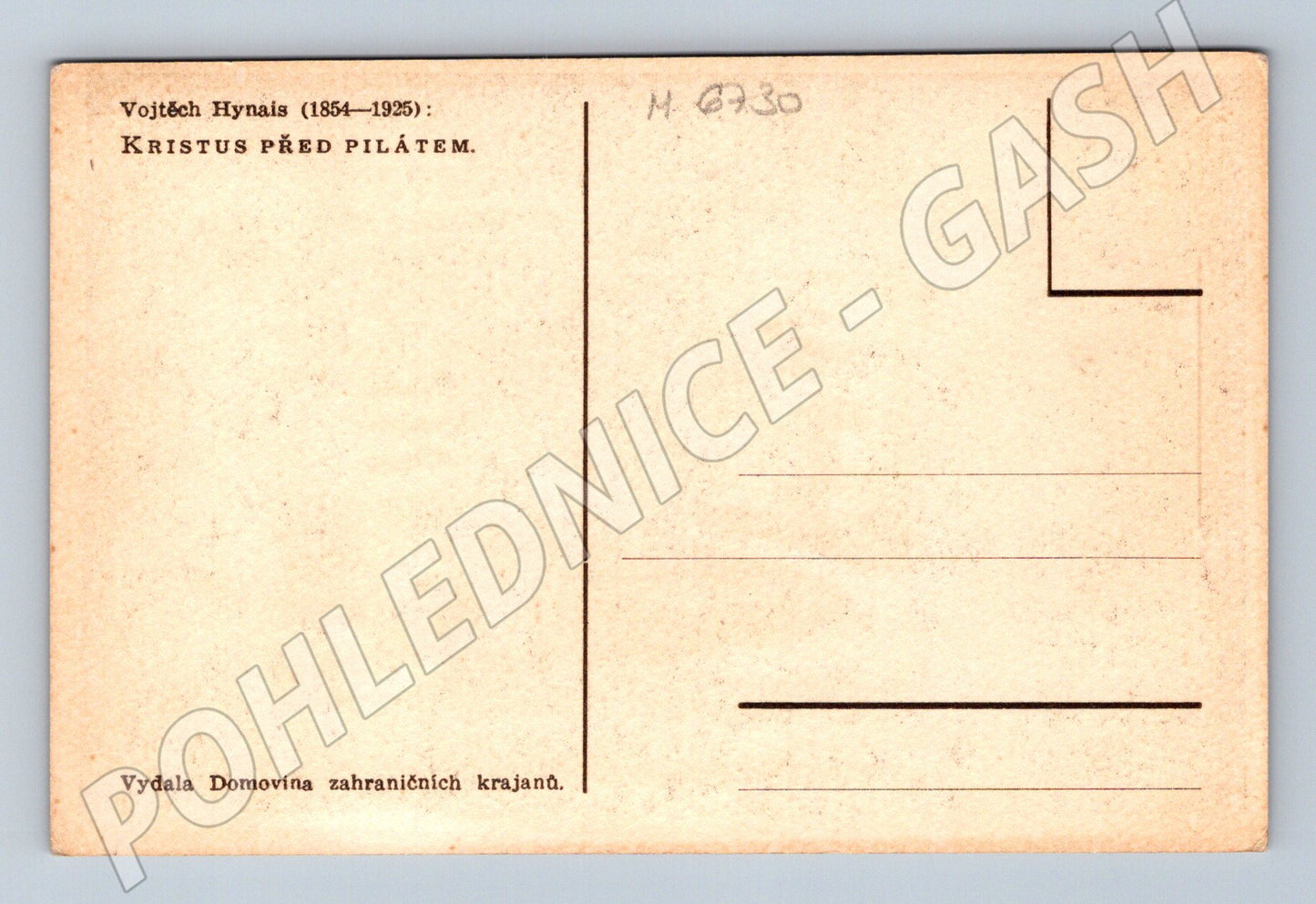 Pohlednice Vojtěch Hynais Kristus před Pilátem (M6730)