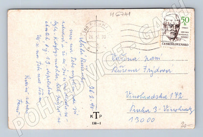 Pohlednice labutě na jezírku 1990 (M6741)