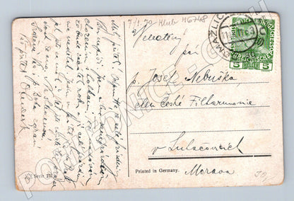 Postcard landscape with stork 1908 (M6748)