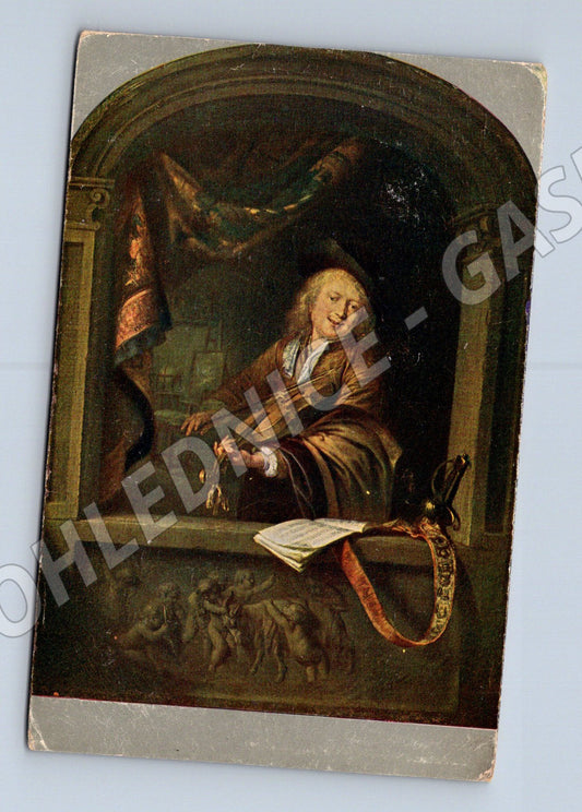Postcard Gerrit Dou Geiger in the Window (M6752)