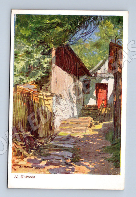 Postcard Alois Kalvoda rural scene (M6756)