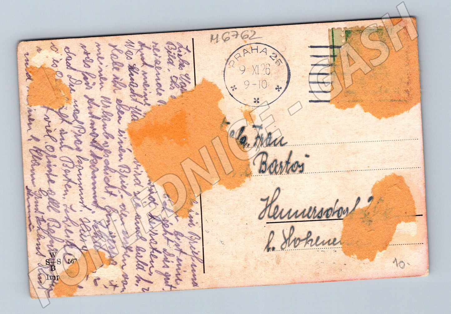 Postcard Czech landscape small format 1926 (M6762)
