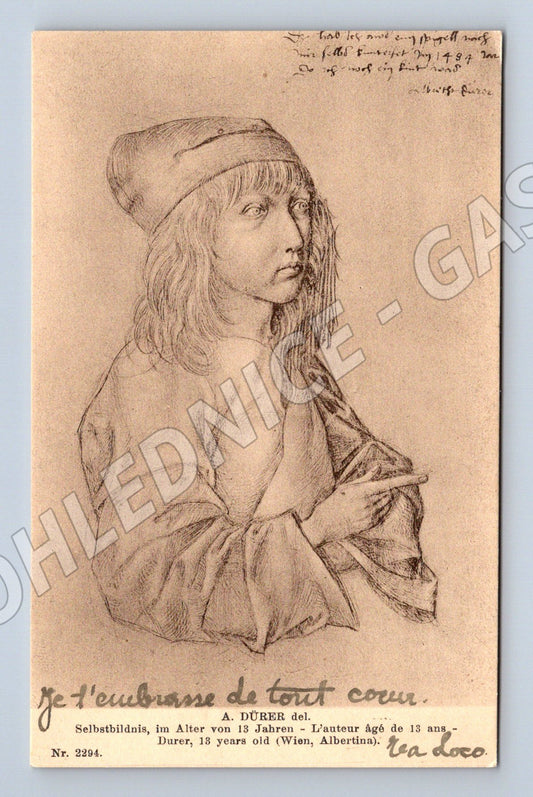 Postcard self-portrait Albrecht Dürer (M6764)