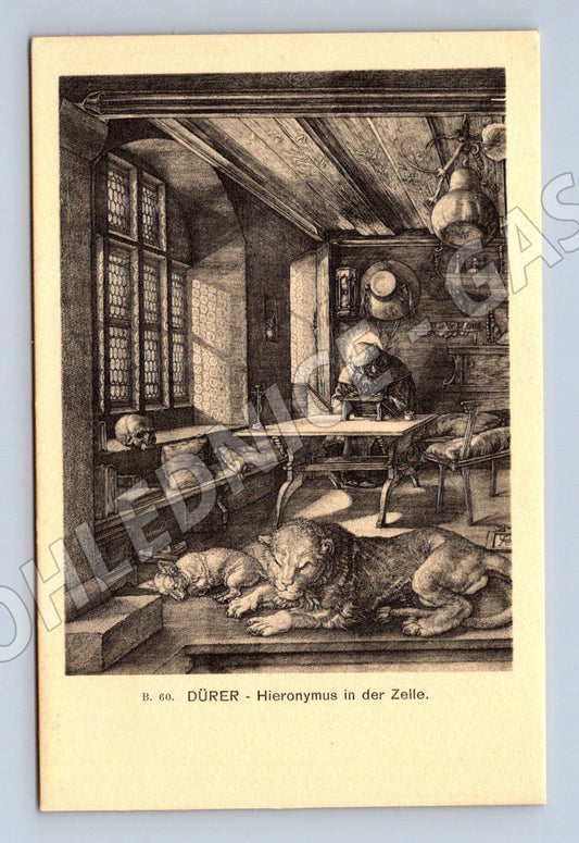 Postcard Dürer Hieronymus in the Cell (M6766)