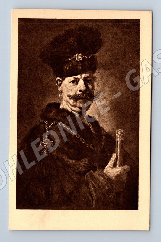 Postcard Rembrandt Polish nobleman Sobieski (M6785)