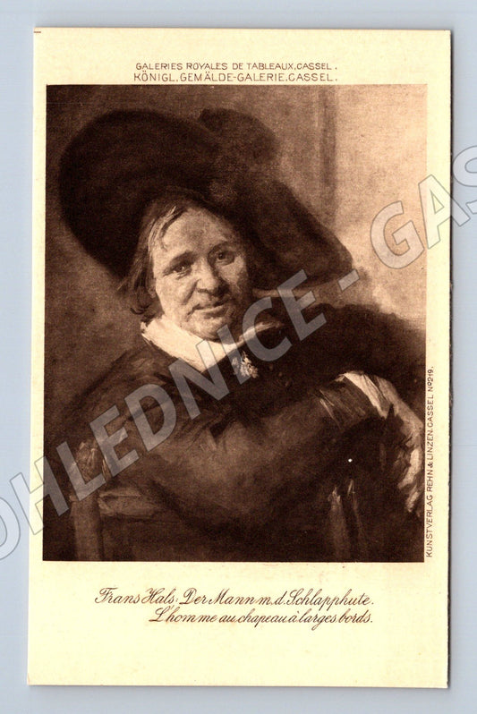 Postcard Frans Hals Man with a floppy hat (M6792)