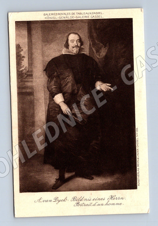 Postcard van Dyck portrait of a man Kassel (M6794)