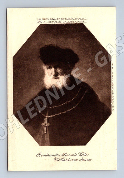 Pohlednice Rembrandt stařec s řetězem (M6805)