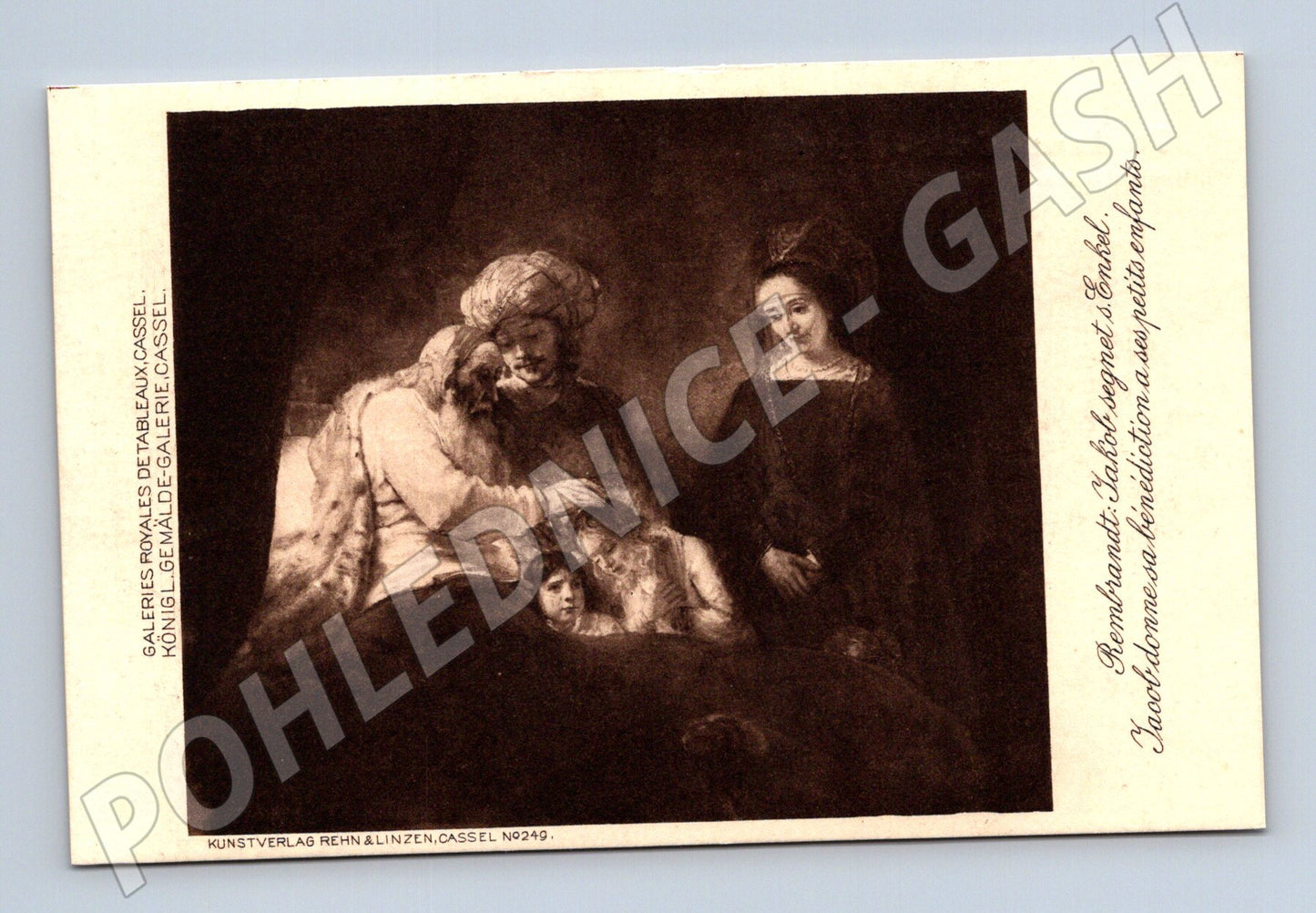 Pohlednice Rembrandt Jakub žehná synům (M6808)