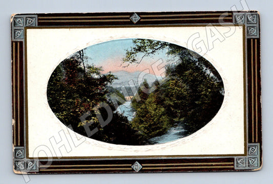 Postcard river in the forest decorative frame (M6814)