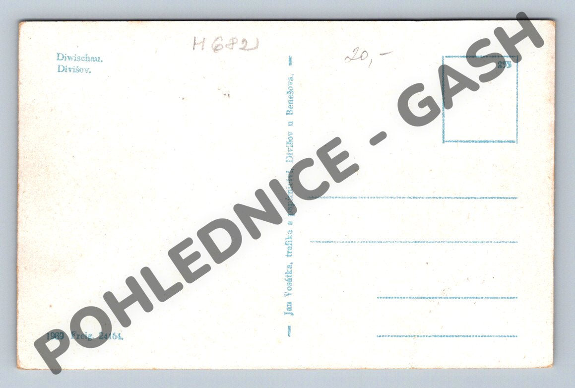 Pohlednice Divišov černobílá stará do 1950 (M682)