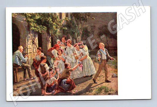 Postcard Waldmüller Am Fronleichnamsmorgen (M6820)