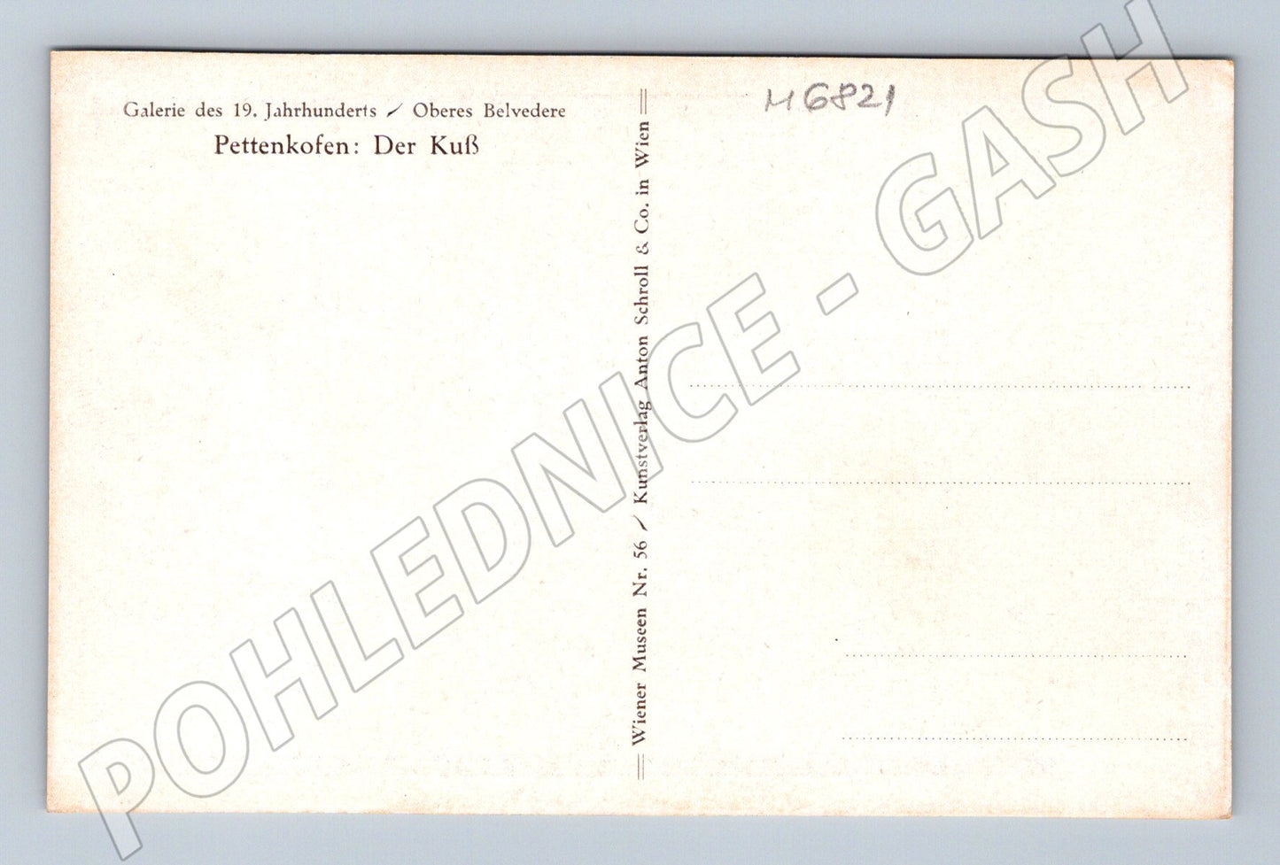 Pohlednice Pettenkofen Der Kuß Belvedere (M6821)