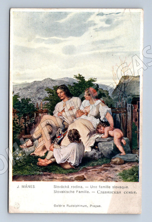 Postcard Slovak family J. Mánes (M6822)