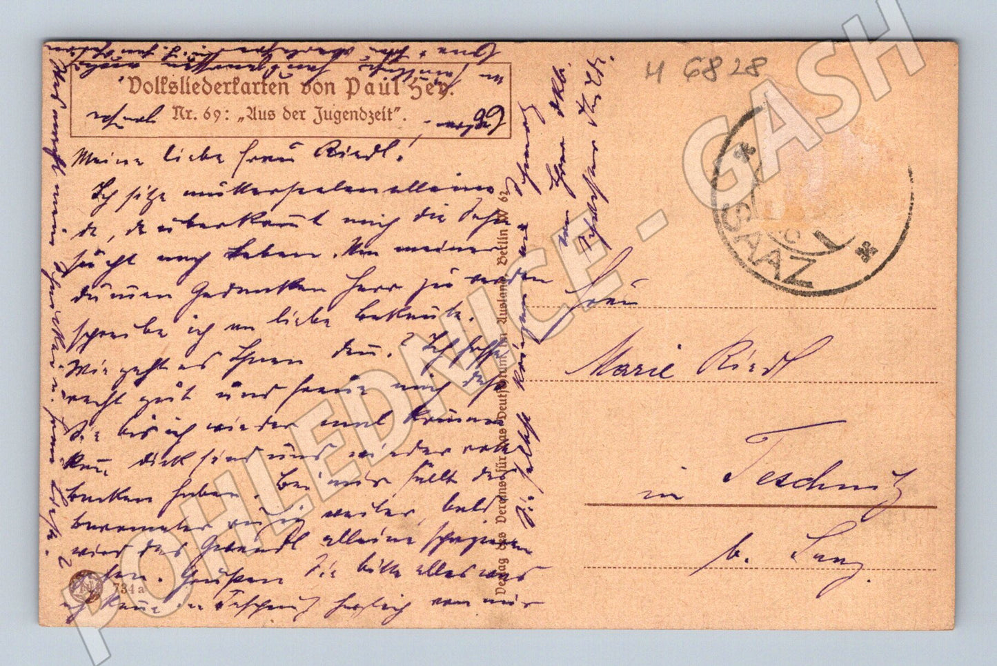 Pohlednice Aus der Jugendzeit Paul Zey (M6828)