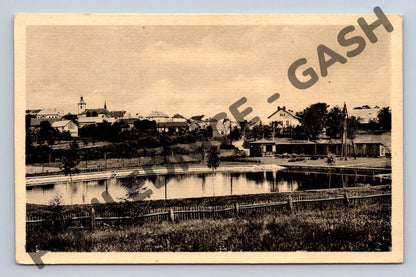 Pohlednice Divišov s rybníkem ČSR do 1950 (M683)