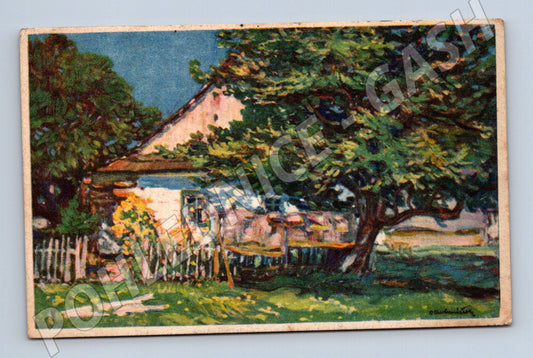 Postcard O. Bubeníček in front of the cottage (M6830)