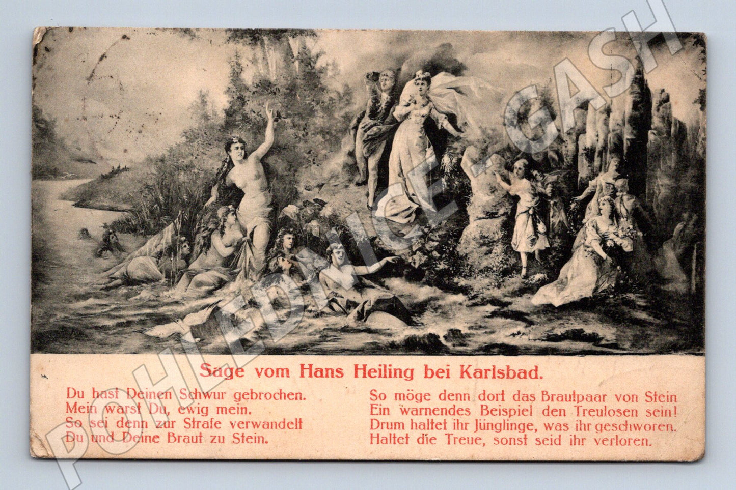Pohlednice Hans Heiling pověst Karlovy Vary (M6831)