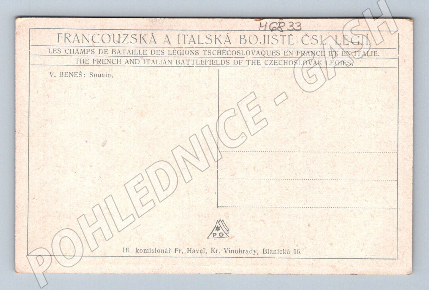 Postcard of the Souain V. Beneš Legion (M6833)