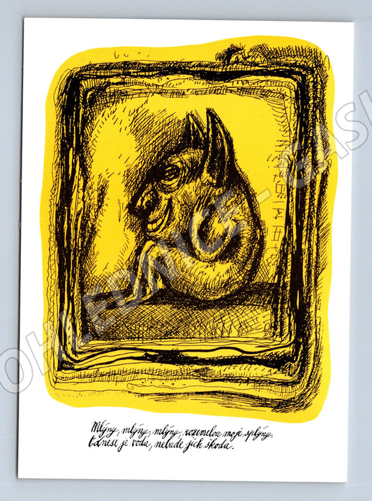 Pohlednice kůň Honza Volf umělecká (M6838)