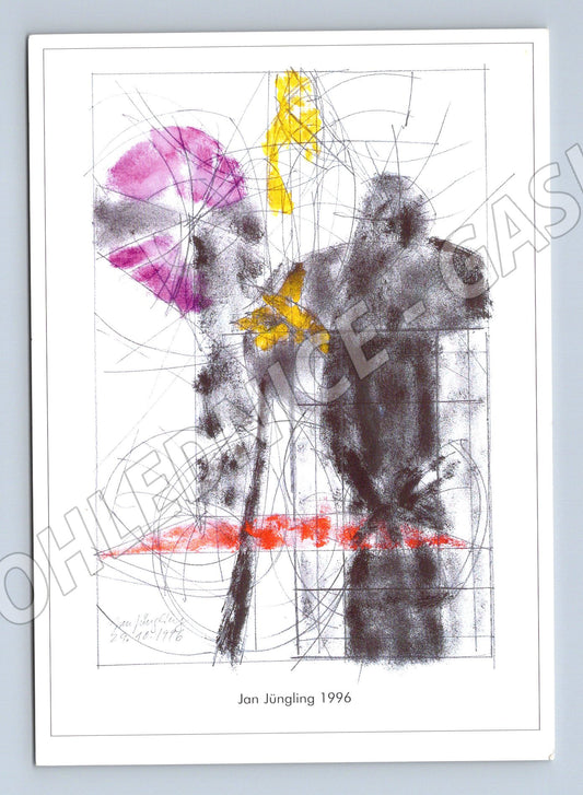 Pohlednice Jan Jüngling abstrakce 1996 (M6841)