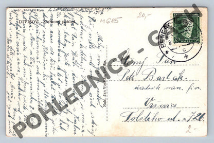 Pohlednice Divišov celkový pohled ČR do 1950 (M685)