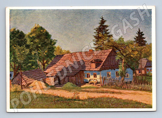Pohlednice vesnická chalupa B. Hradečný (M6851)
