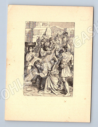 Postcard biblical scene of the carrying of the cross (M6854)