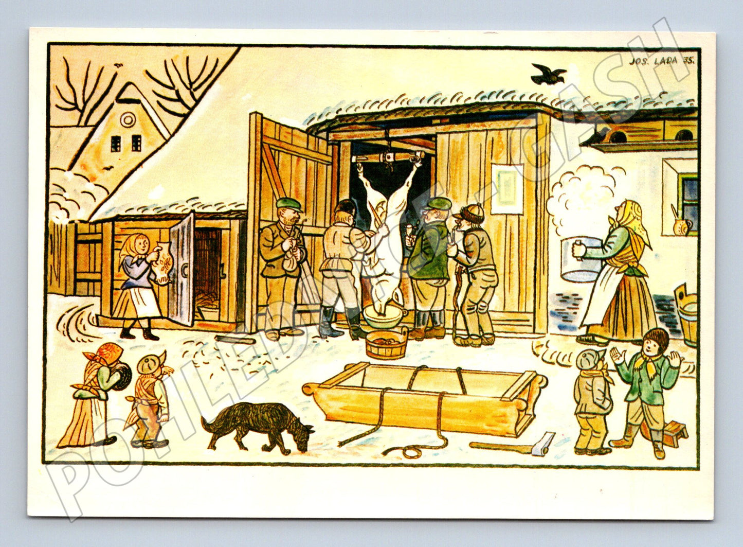 Postcard Josef Lada Czech countryside (M6861)