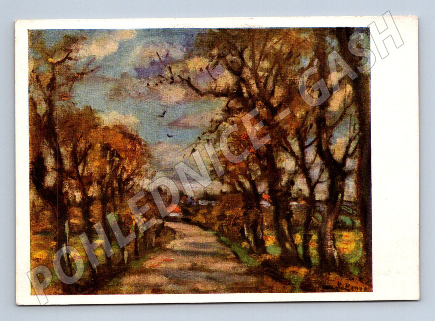 Pohlednice V. Beneš Malečice podzimní krajina (M6882)