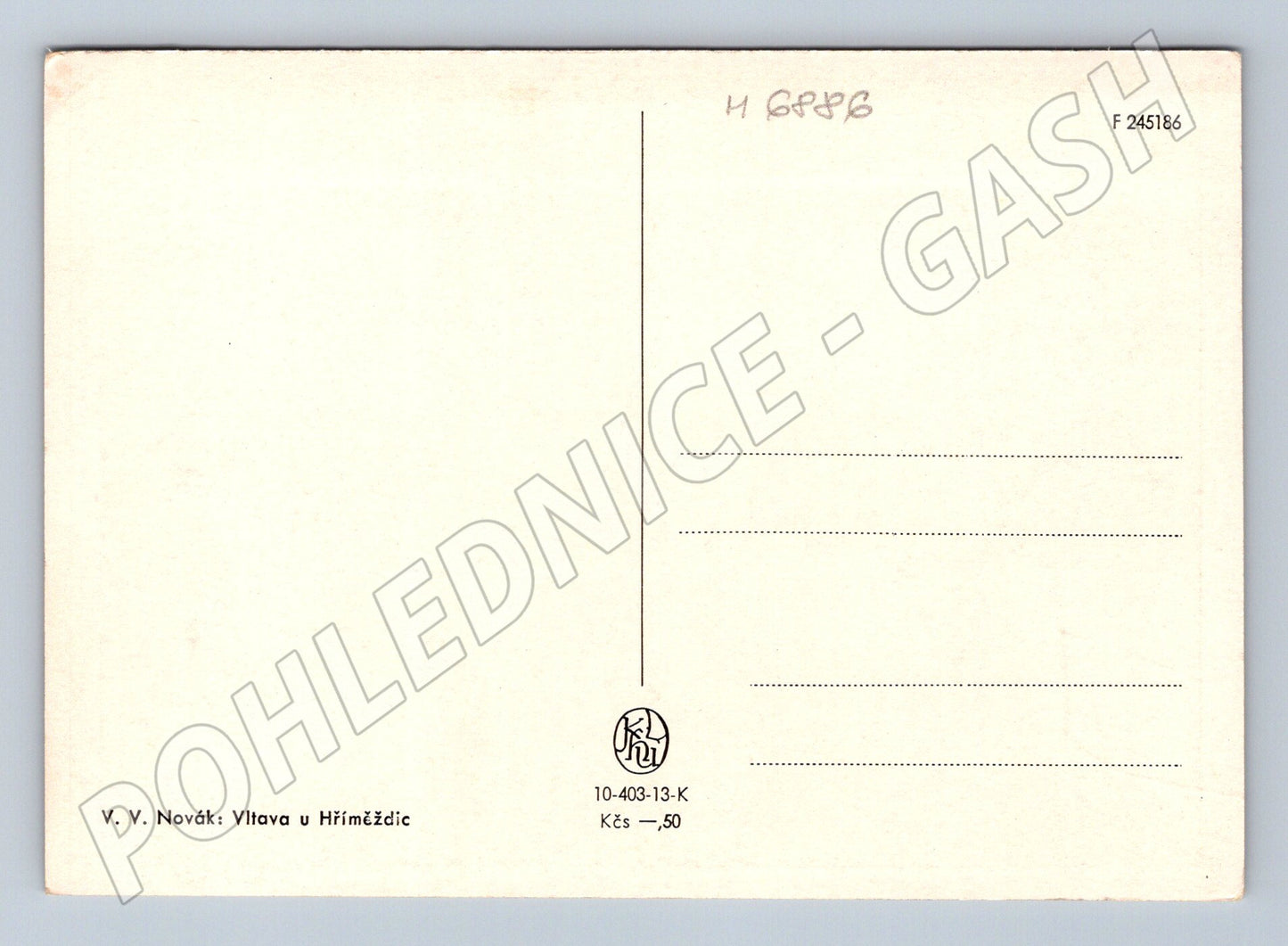 Pohlednice Vltava u Hříměždic V. V. Novák (M6886)
